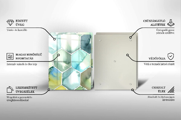 Skleněná krájecí deska Akvarel šestiúhelníky
