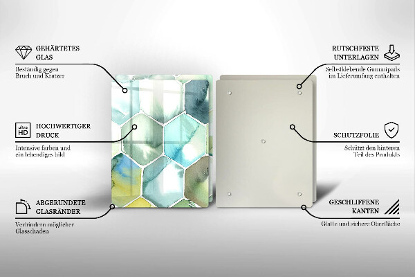 Skleněná krájecí deska Akvarel šestiúhelníky