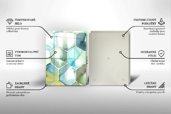 Skleněná krájecí deska Akvarel šestiúhelníky