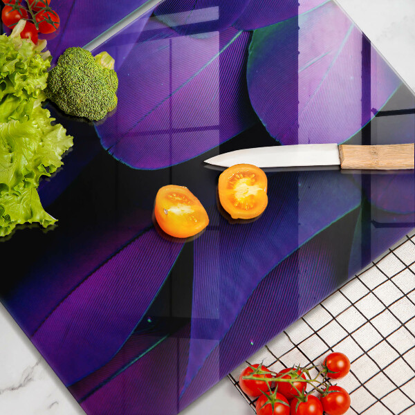 Skleněná krájecí deska Neonové peří