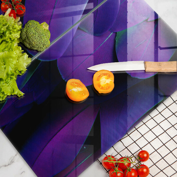 Skleněná krájecí deska Neonové peří