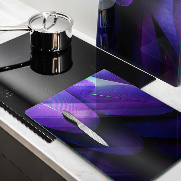 Skleněná krájecí deska Neonové peří