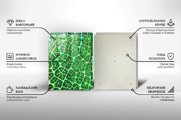 Skleněné krájecí prkénko Struktura listu