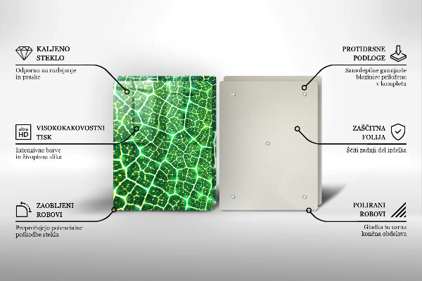 Skleněné krájecí prkénko Struktura listu