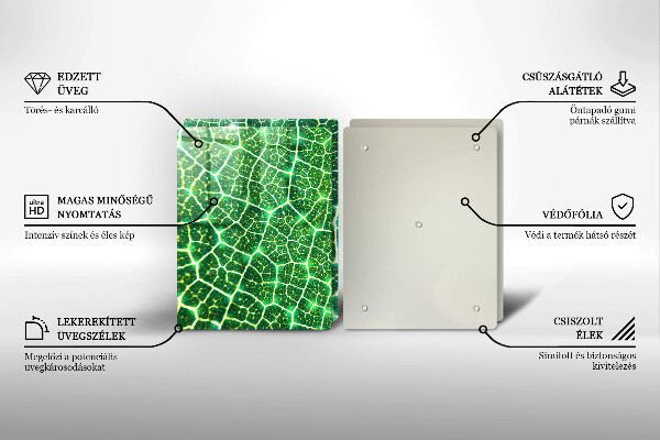 Skleněné krájecí prkénko Struktura listu