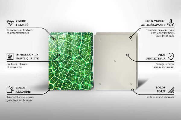 Skleněné krájecí prkénko Struktura listu