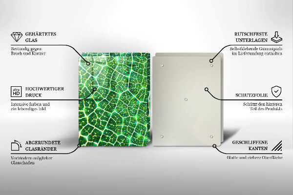 Skleněné krájecí prkénko Struktura listu