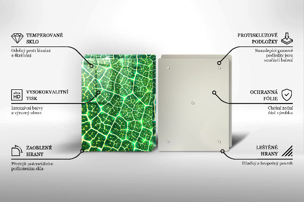 Skleněné krájecí prkénko Struktura listu