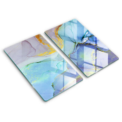 Skleněné krájecí prkénko Prasklý zlatý kámen