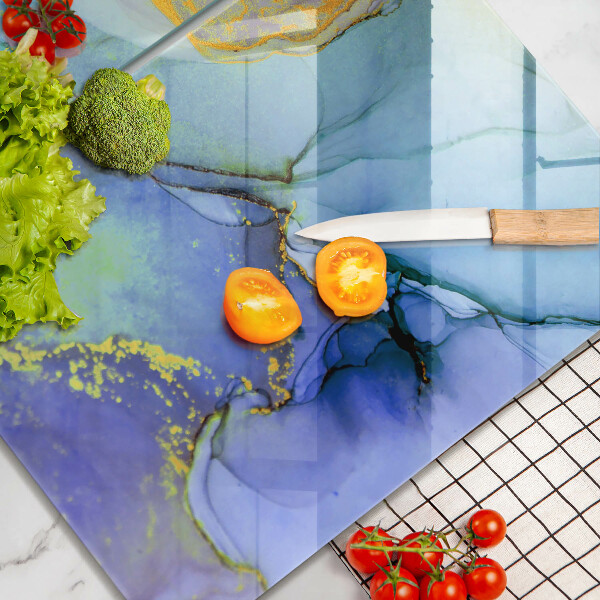 Skleněné krájecí prkénko Prasklý zlatý kámen