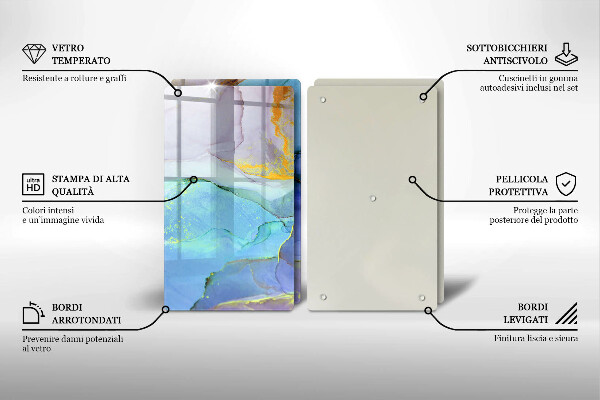 Skleněné krájecí prkénko Prasklý zlatý kámen