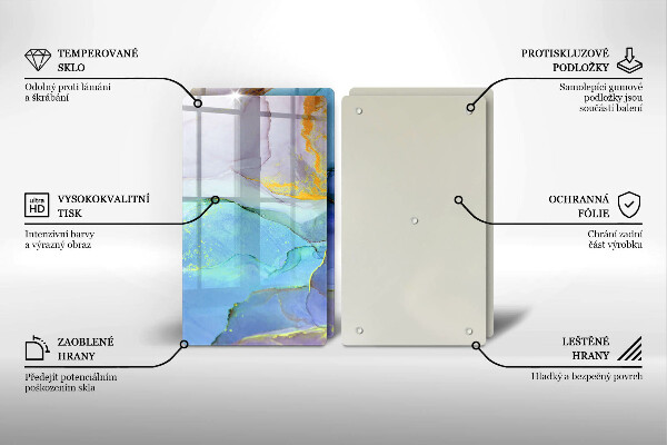 Skleněné krájecí prkénko Prasklý zlatý kámen