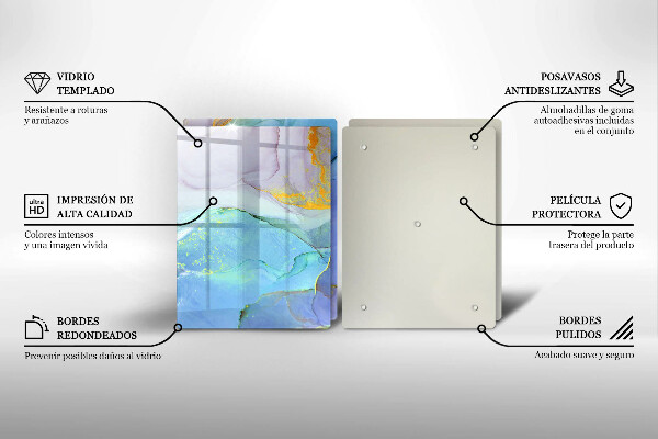 Skleněné krájecí prkénko Prasklý zlatý kámen