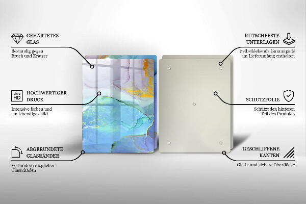 Skleněné krájecí prkénko Prasklý zlatý kámen