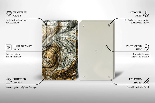 Skleněné krájecí prkénko Bohatá abstrakce