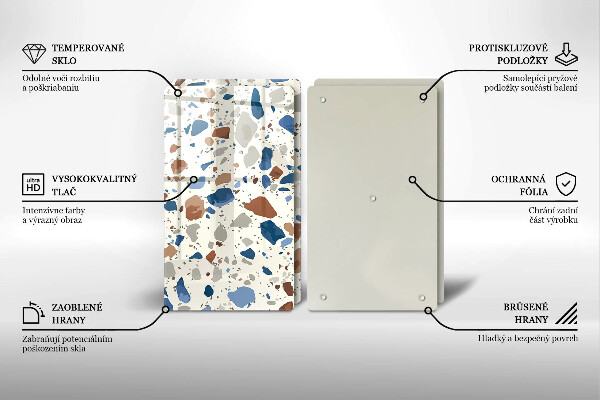 Skleněné krájecí prkénko Dekorativní kamenina