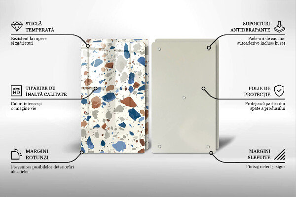 Skleněné krájecí prkénko Dekorativní kamenina