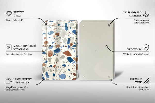 Skleněné krájecí prkénko Dekorativní kamenina