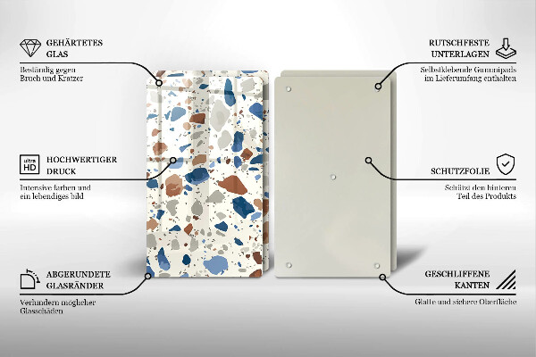 Skleněné krájecí prkénko Dekorativní kamenina