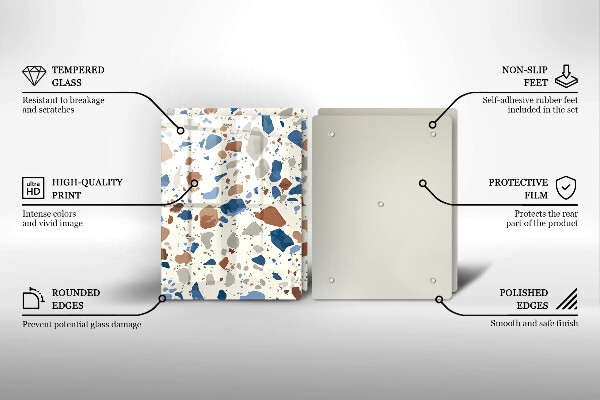 Skleněné krájecí prkénko Dekorativní kamenina