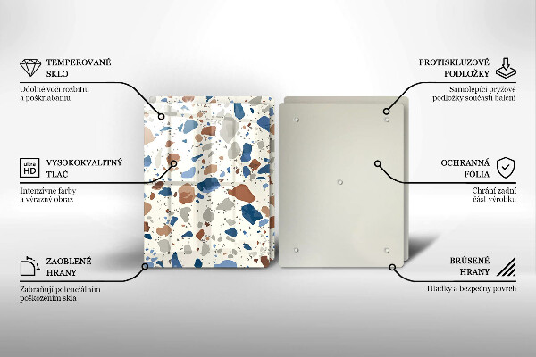 Skleněné krájecí prkénko Dekorativní kamenina