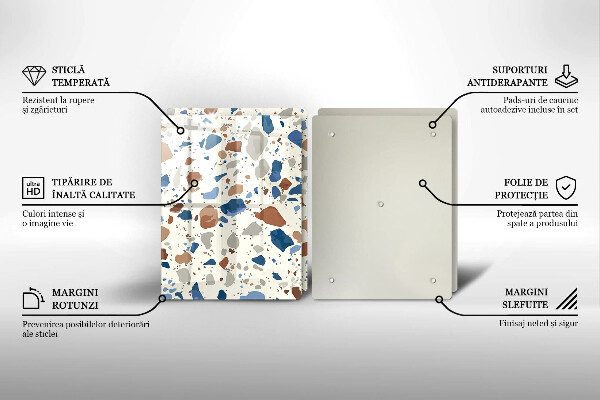 Skleněné krájecí prkénko Dekorativní kamenina