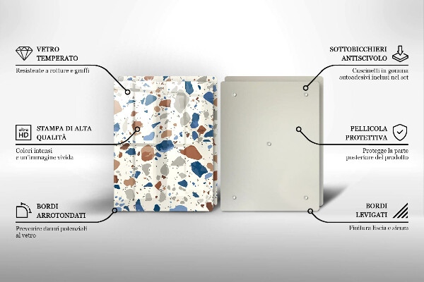Skleněné krájecí prkénko Dekorativní kamenina