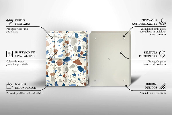 Skleněné krájecí prkénko Dekorativní kamenina