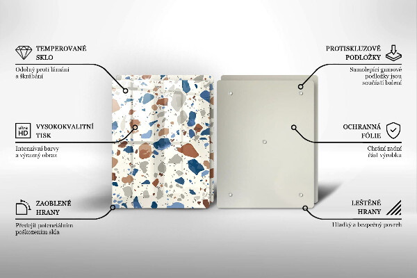 Skleněné krájecí prkénko Dekorativní kamenina