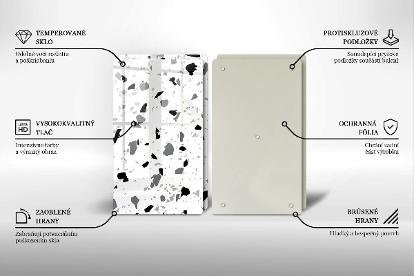 Skleněné krájecí prkénko Dekorativní kamenina