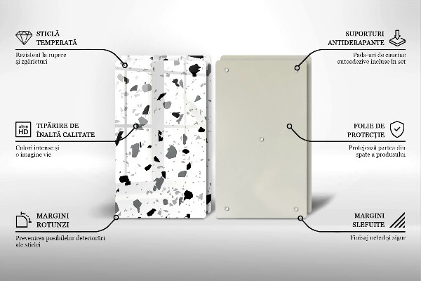 Skleněné krájecí prkénko Dekorativní kamenina