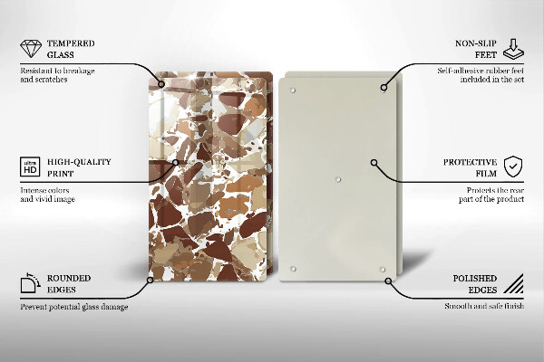 Skleněné krájecí prkénko Kamenné dekorativní skvrny