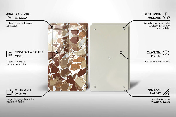 Skleněné krájecí prkénko Kamenné dekorativní skvrny