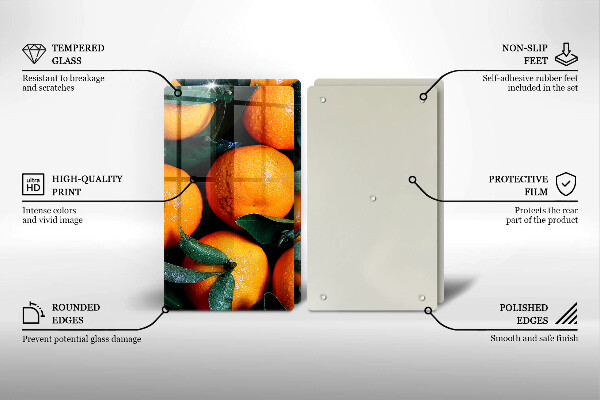 Skleněné krájecí prkénko Pomeranč