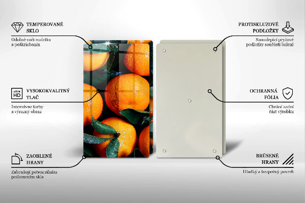 Skleněné krájecí prkénko Pomeranč