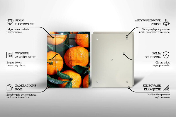 Skleněné krájecí prkénko Pomeranč