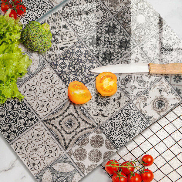 Skleněná krájecí deska Dekorativní dlaždice