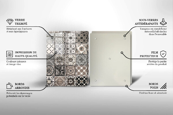 Skleněná krájecí deska Dekorativní dlaždice