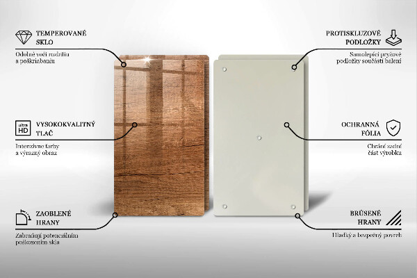 Skleněná krájecí deska Textura dřeva