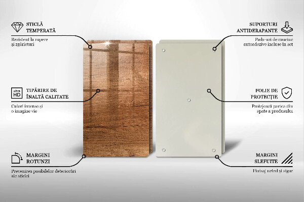 Skleněná krájecí deska Textura dřeva