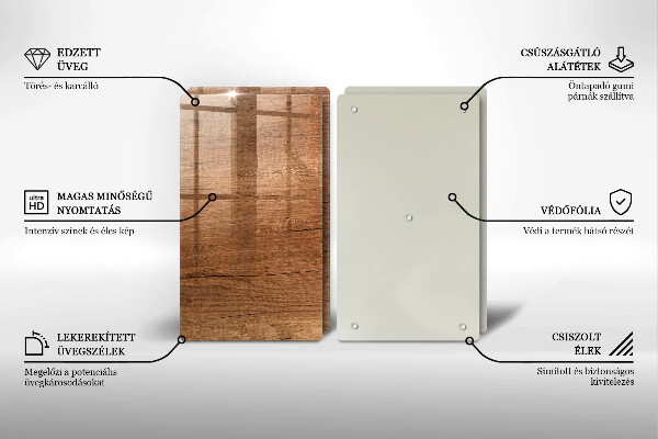 Skleněná krájecí deska Textura dřeva