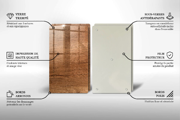 Skleněná krájecí deska Textura dřeva