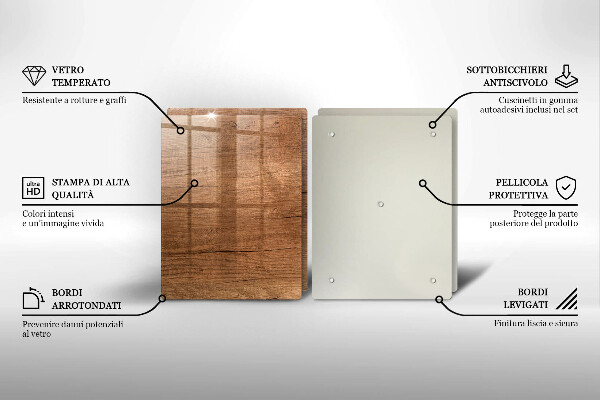 Skleněná krájecí deska Textura dřeva