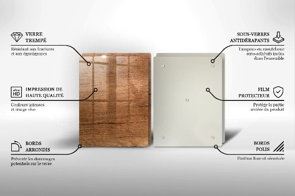 Skleněná krájecí deska Textura dřeva