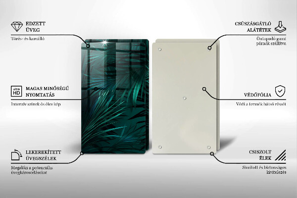 Skleněné krájecí prkénko Listy divoké džungle