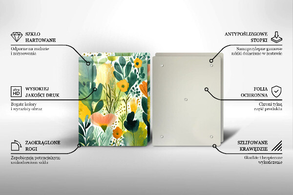 Skleněné krájecí prkénko Malované květiny