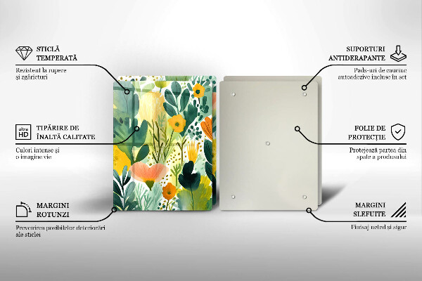 Skleněné krájecí prkénko Malované květiny