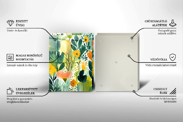 Skleněné krájecí prkénko Malované květiny