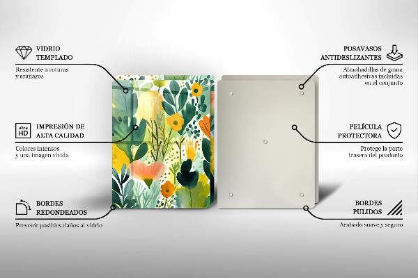 Skleněné krájecí prkénko Malované květiny