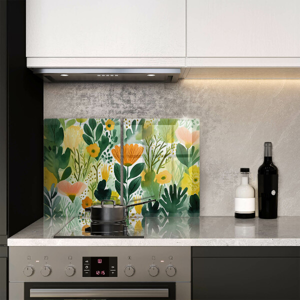 Skleněné krájecí prkénko Malované květiny